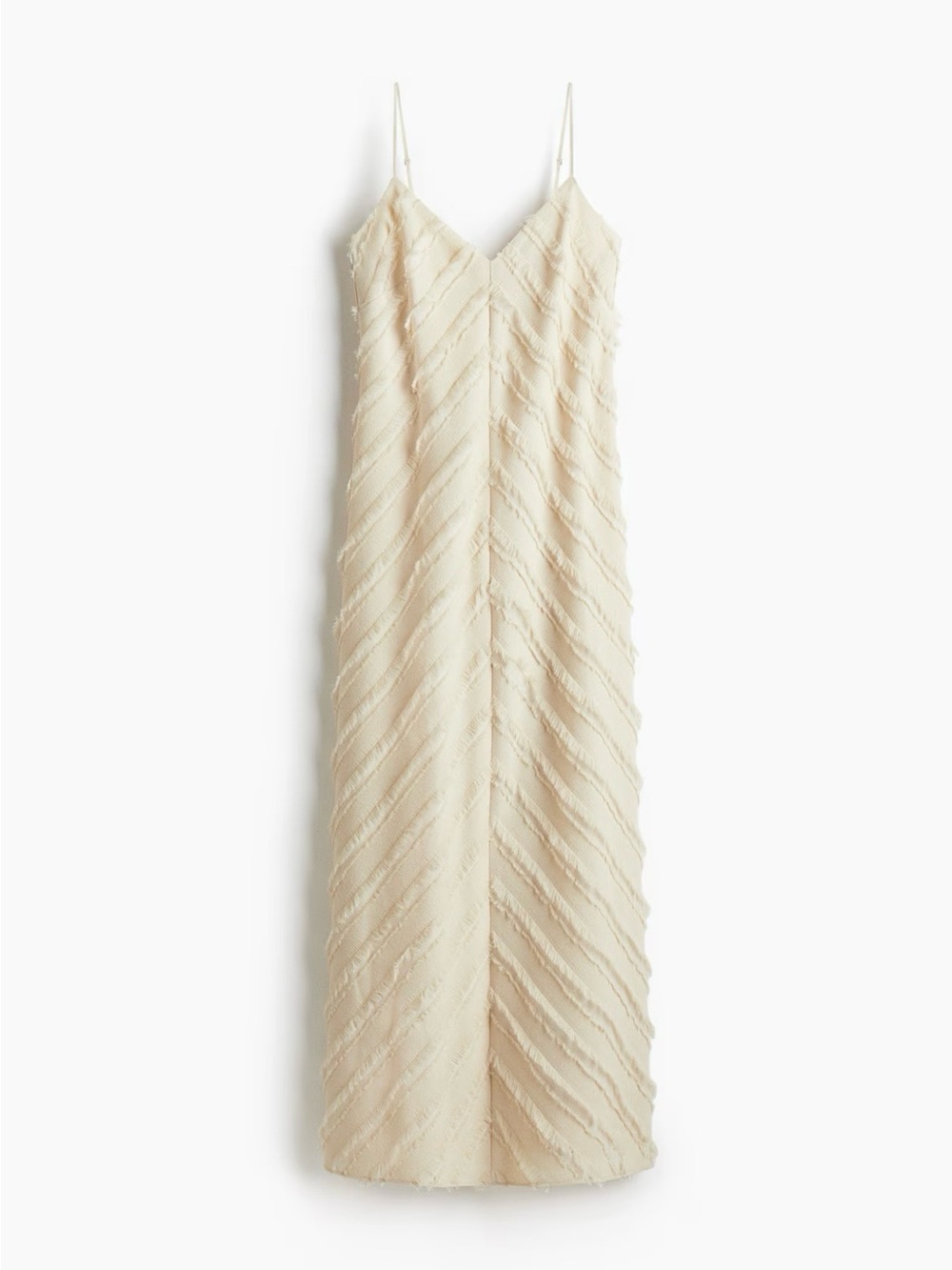 Cream Textured Slip Maxi Dress